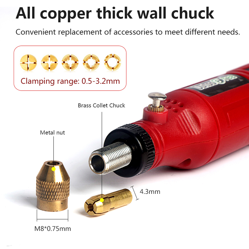 قلم حفر وتلميع لاسلكي صغير 3.7 - مراجعة Cordless Rotary Tool Kit Accessories وسعره