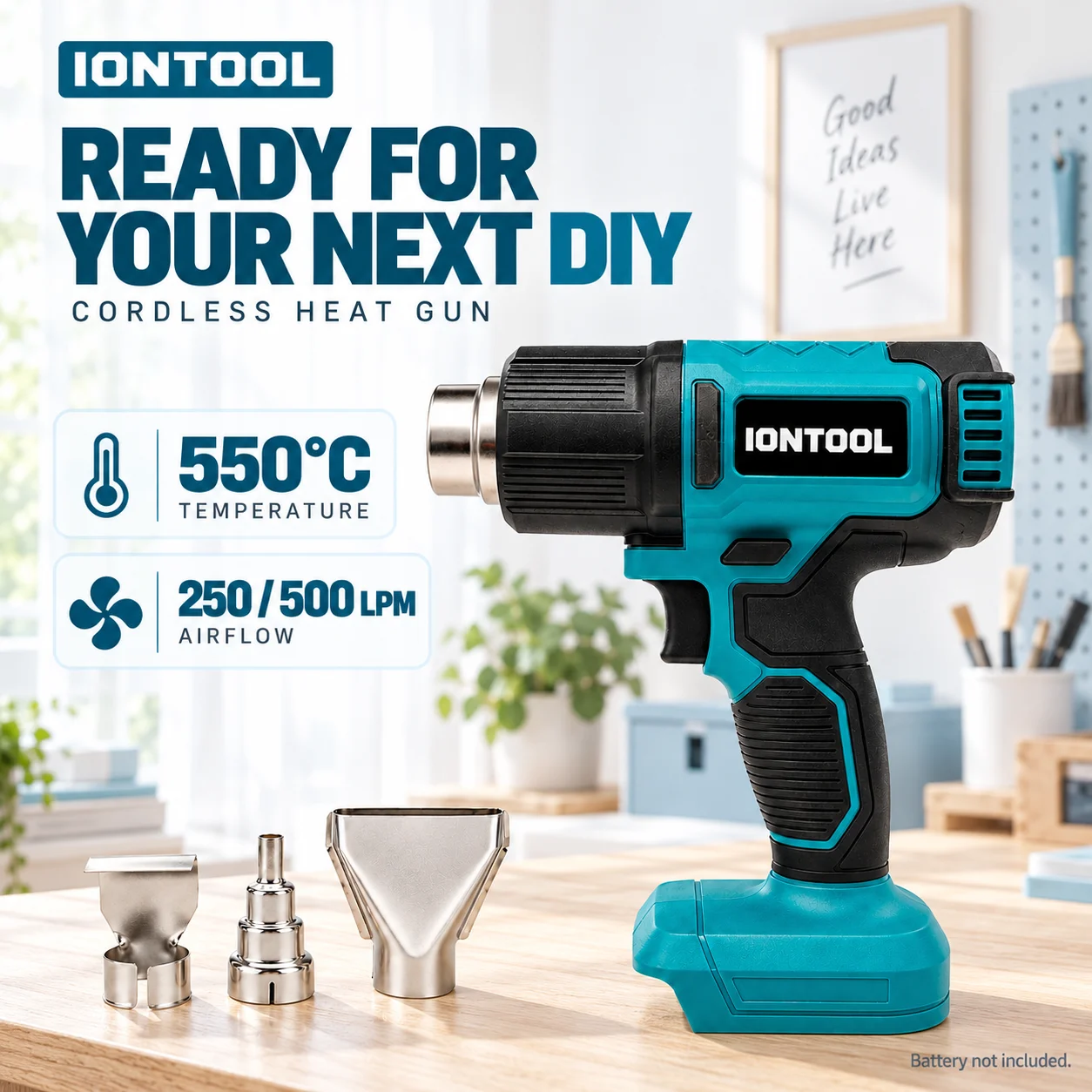 مسدس حراري لاسلكي من IONTOOL ب - مراجعة Cordless Heat Gun For Shrink Tubing وسعره